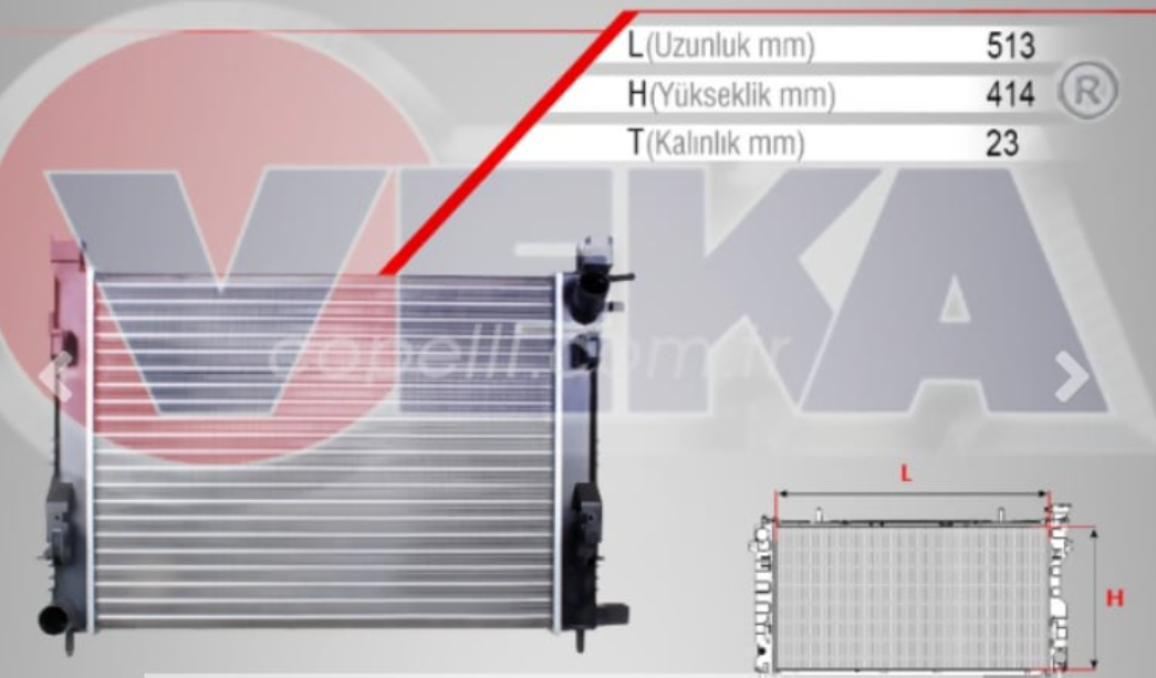 RENAULT Motor Su Radyatör VEKA 163539 : 214107326R