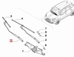 FIAT 500X Silecek Kolu 51937616