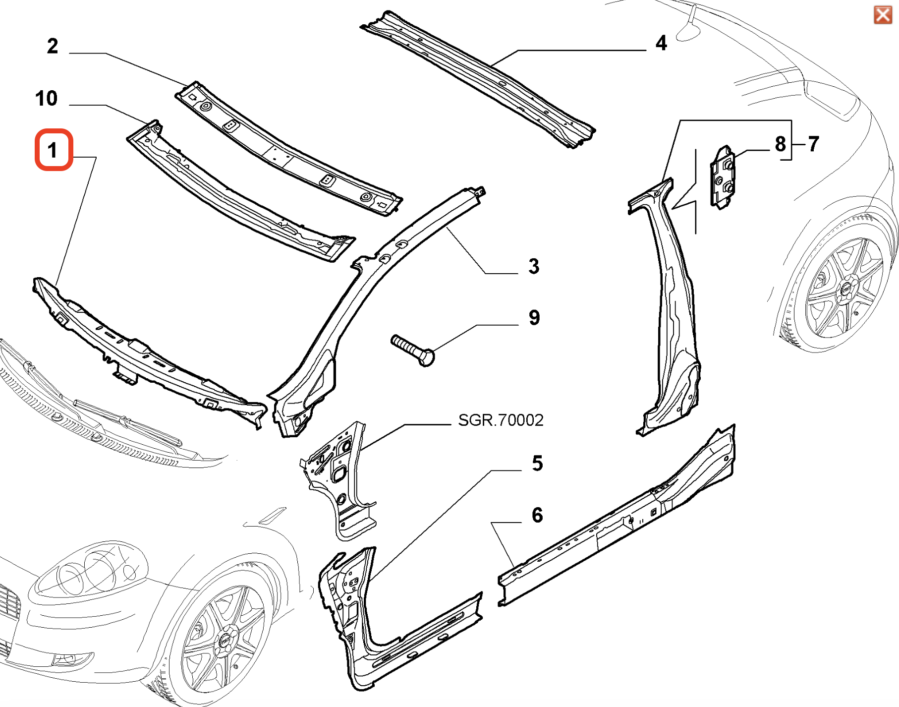 Punto Ön Cam Alt Sacı 51702207 / 51892244