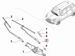 FIAT 500X Silecek Kolu 51937614