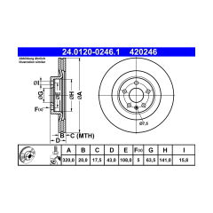 ATE 24012002461 VOLVO  S60 Arka Fren Disk 31400778 : 31471816