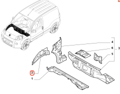 Fiat Fiorino Motor Sol Yan Saç Takviyesi OPAR 52104092
