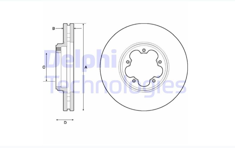 DELPHI BG9150 TRANSIT V363 Ön Fren Disk BK21 1125 B1D