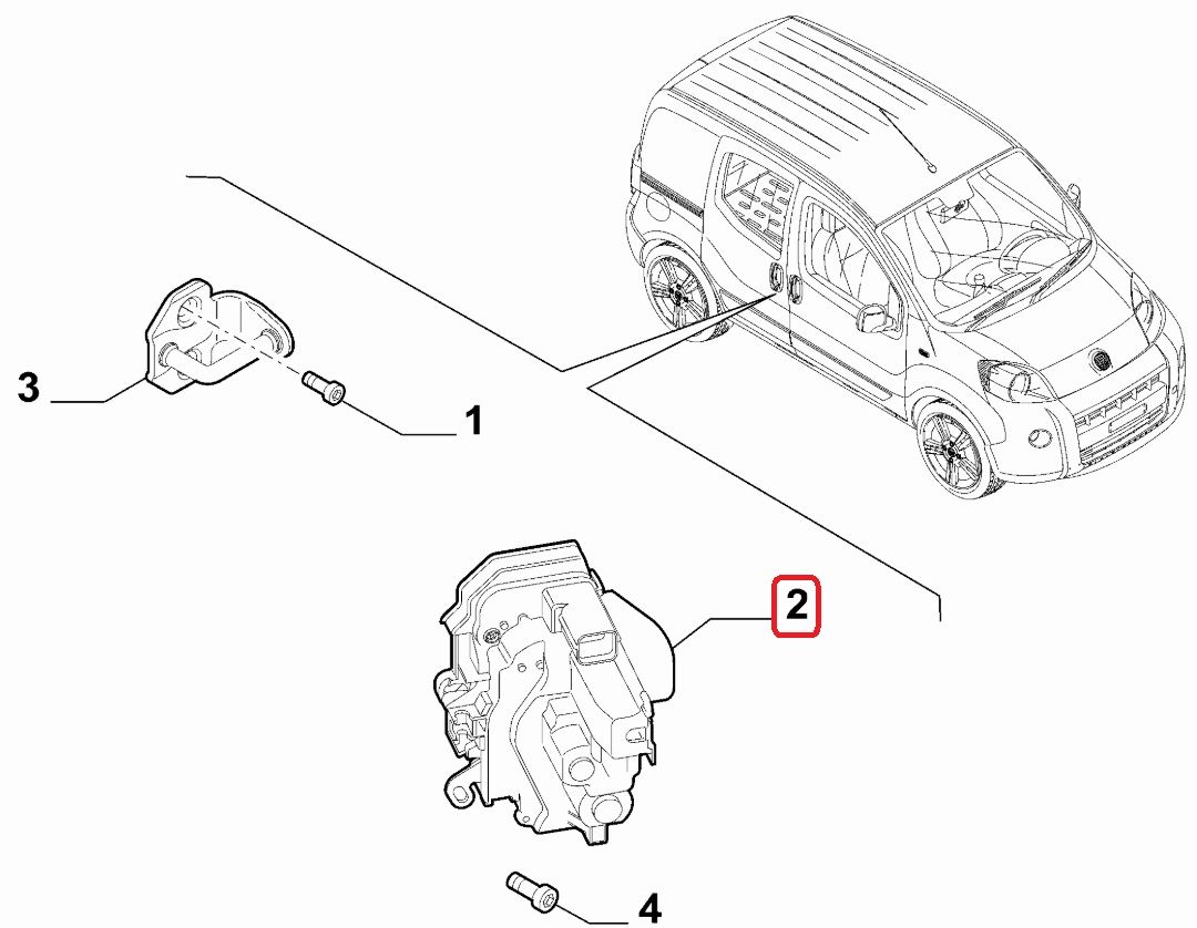 Fiorino Sol Sürgülü Kapı Kilidi 52139153 / 1370898080 / 1365310080