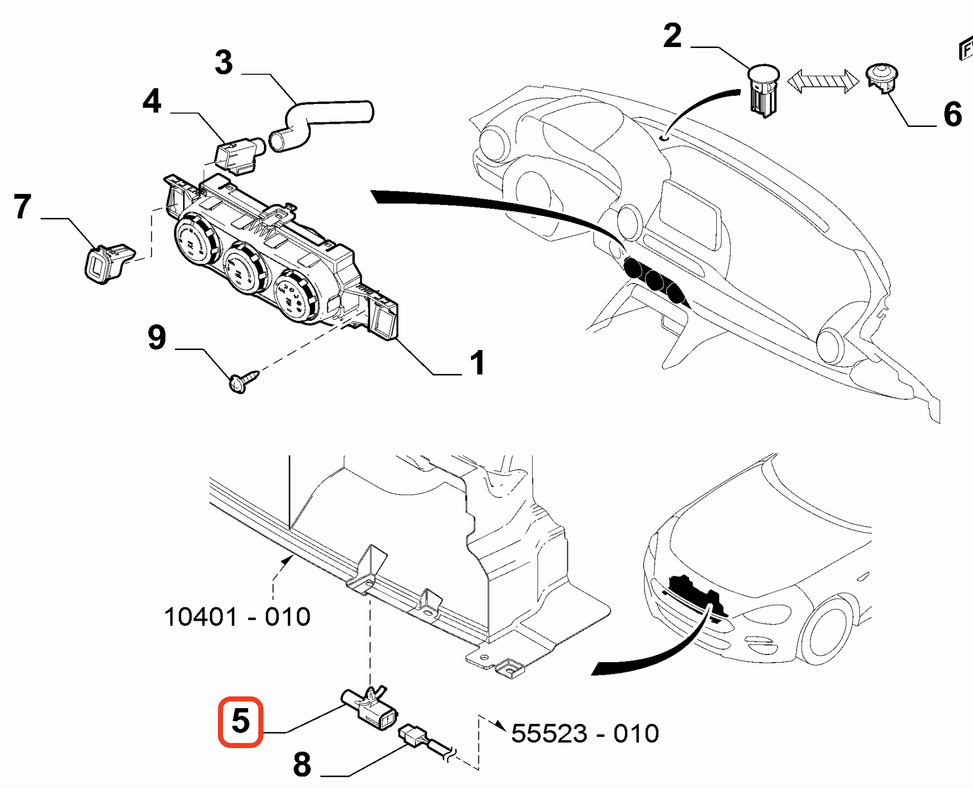 Fiat 124 Spider Ön Tampon Isı Sensörü 6000613182