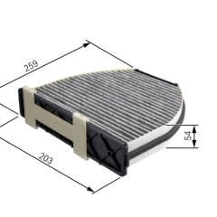 BOSCH 1987432301 Mercedes W202 Aktif Karbonlu Polen Filtresi  05101438AA