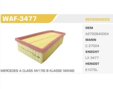 Winkel WAF3477 Mercedes Hava Filtresi A2700940004
