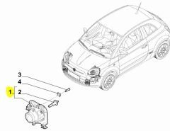 Fiat 500 Ön Sol Sis Lambası 52007770
