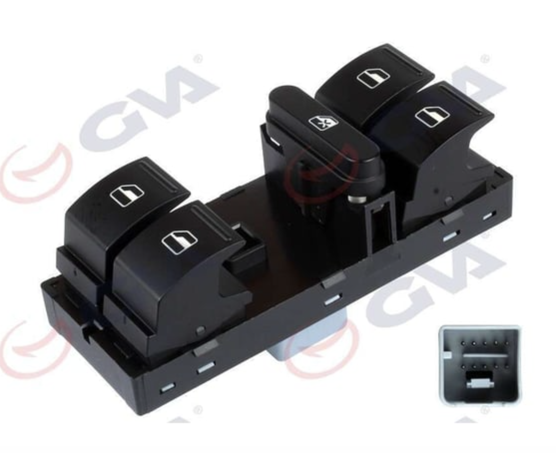 GVA 8075050 Cam Açma Anahtarı Dörtlü Ön Sol  Golf Passat 1K4959857B