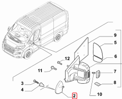 FIAT PEUGEOT CITROEN Ducato Sol Dış Dikiz Ayna Kapağı 735424457