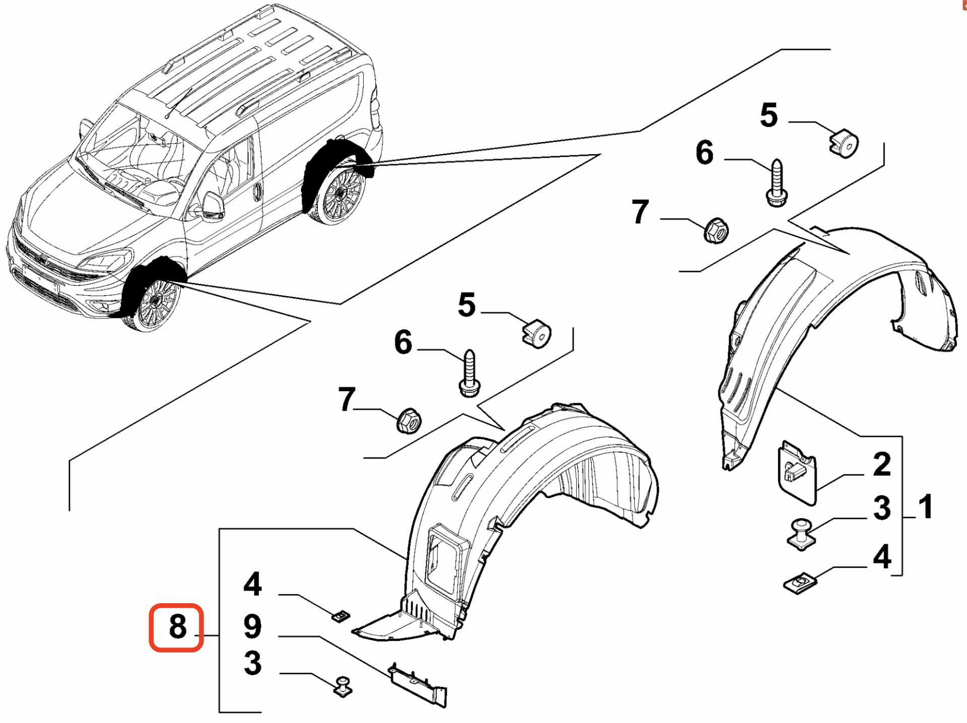 Fiat Doblo Davlumbazı Ön Sol OPAR 52065558 / 52128360