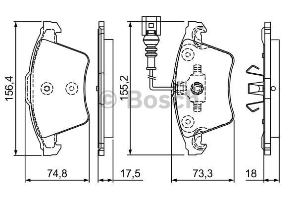 BOSCH 0986494203 TRANSPORTER T5 T6 ÖN FREN BALATA 	 7H0698151A