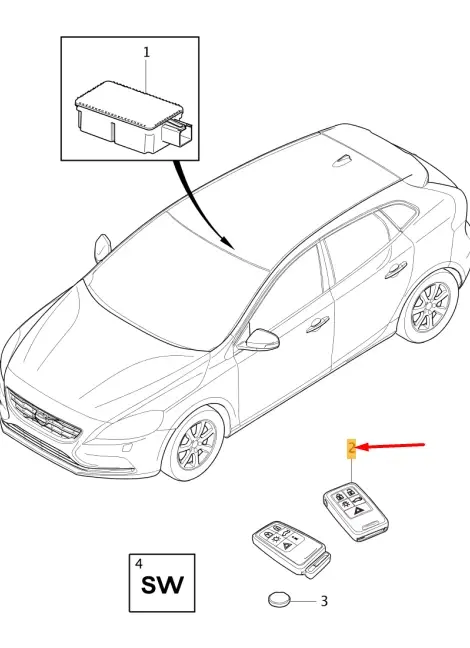 VOLVO 31419358  V40 Uzaktan Kumanda 426 MHz