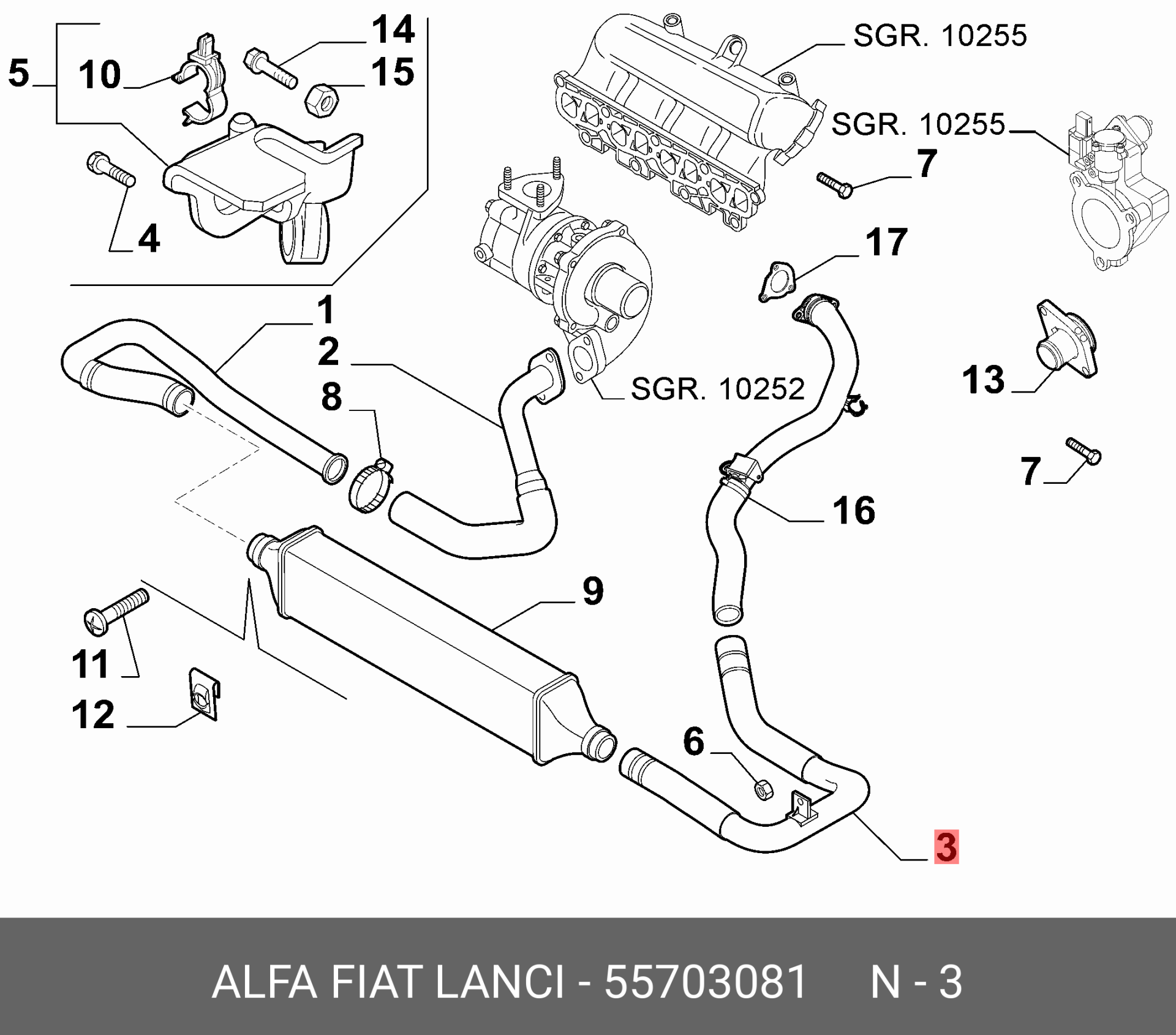 Fiat Turbo Hortumu OPAR 55703081