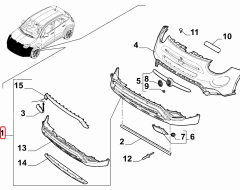 FIAT 500X Ön Alt Sağ Tampon Kapağı 735614811