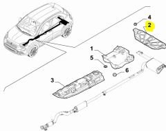 FIAT JEEP 500X Renegade Arka Alt Orta Egzoz Sistemi Isı Kalkanı 52063794