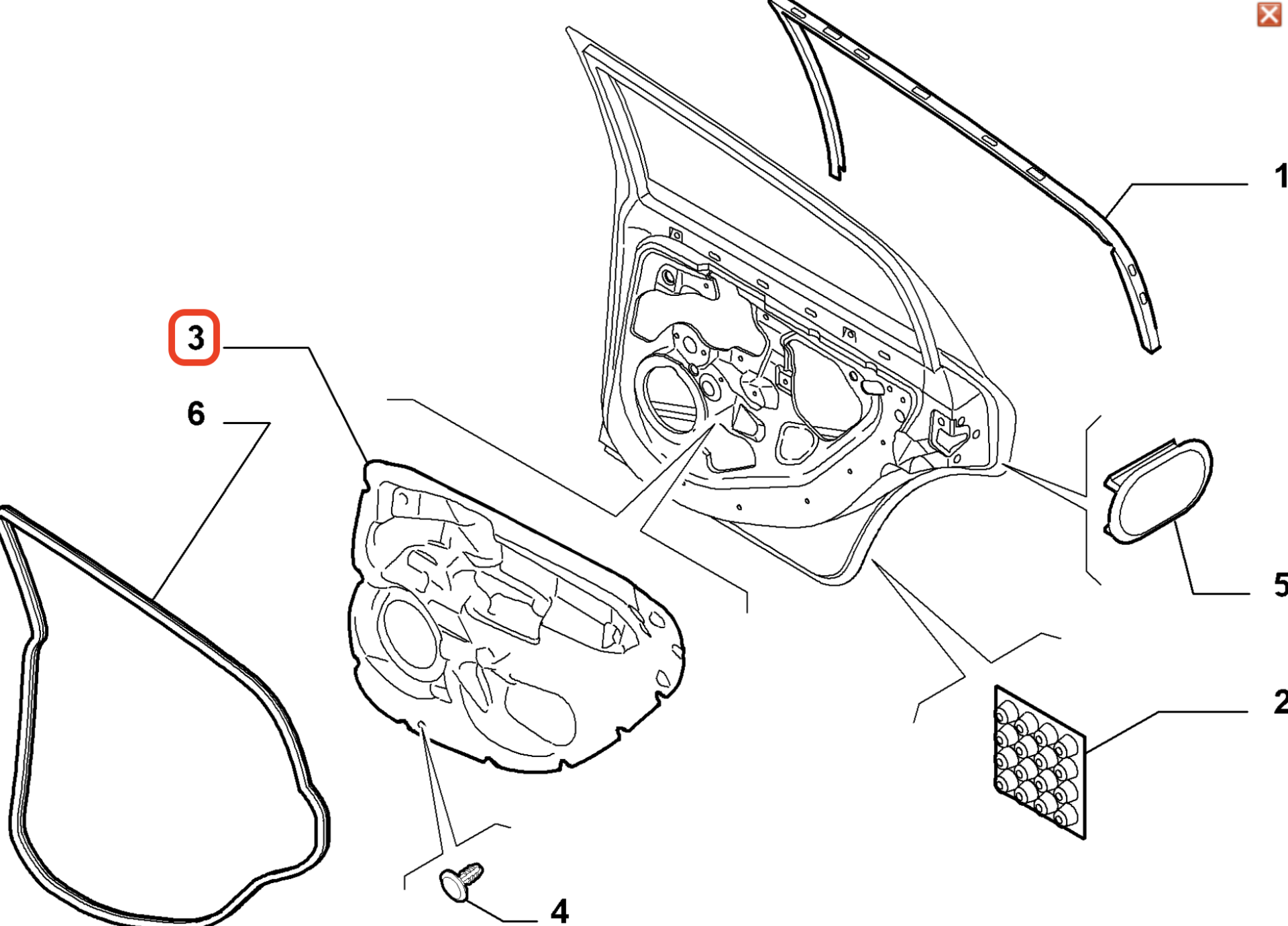 Fiat Linea Arka Sol Kapı Muhafazası OPAR  52052839