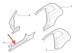 Fiat 500 Sol Kapı Alt Paneli OPAR 71779945