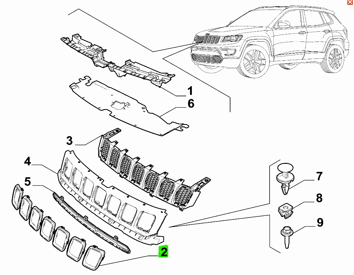 JEEP Compass Ön Panjur Çerçevesi 735723720