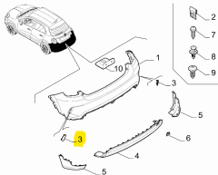 FIAT 500X Sol Arka Tampon Reflektörü 52092841