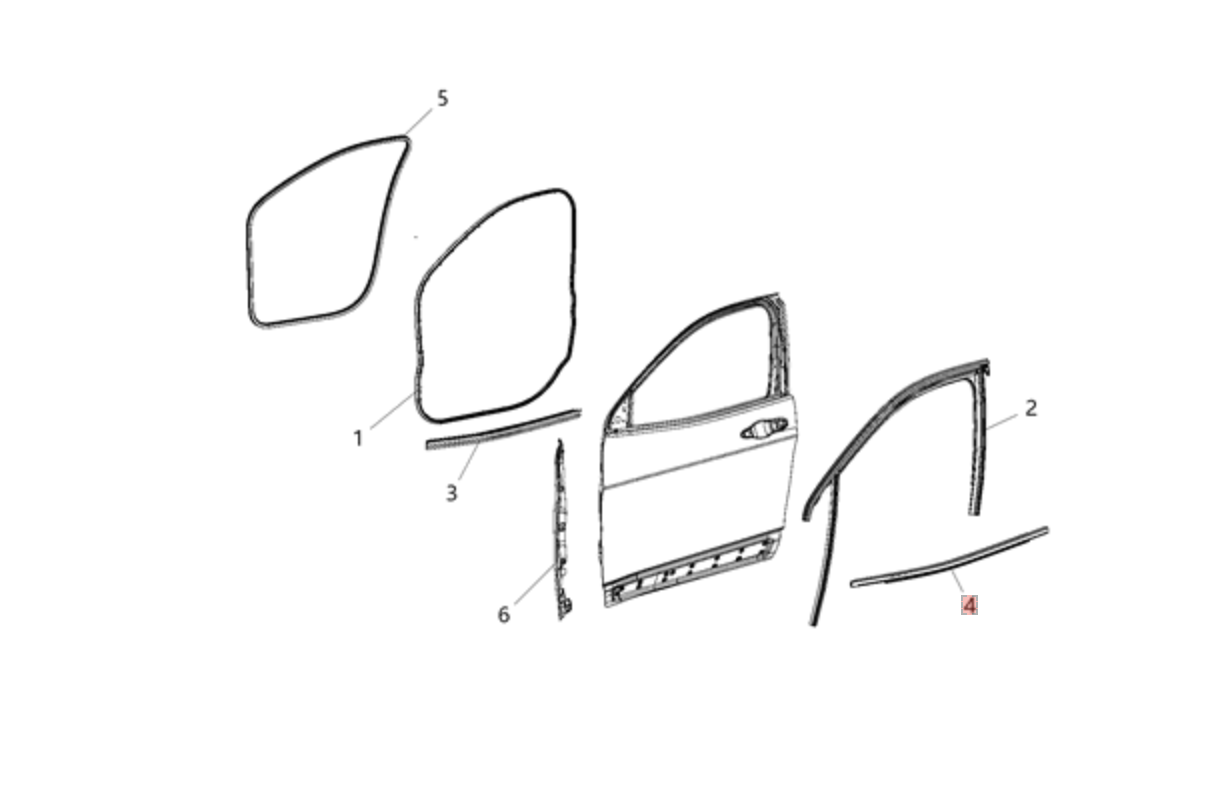 Jeep Cherokee Sağ Ön Kapı Çıtası MOPAR  68142972Ad