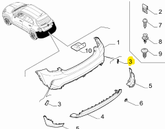 Fiat 500X Sağ Arka Tampon Reflektörü 52092845