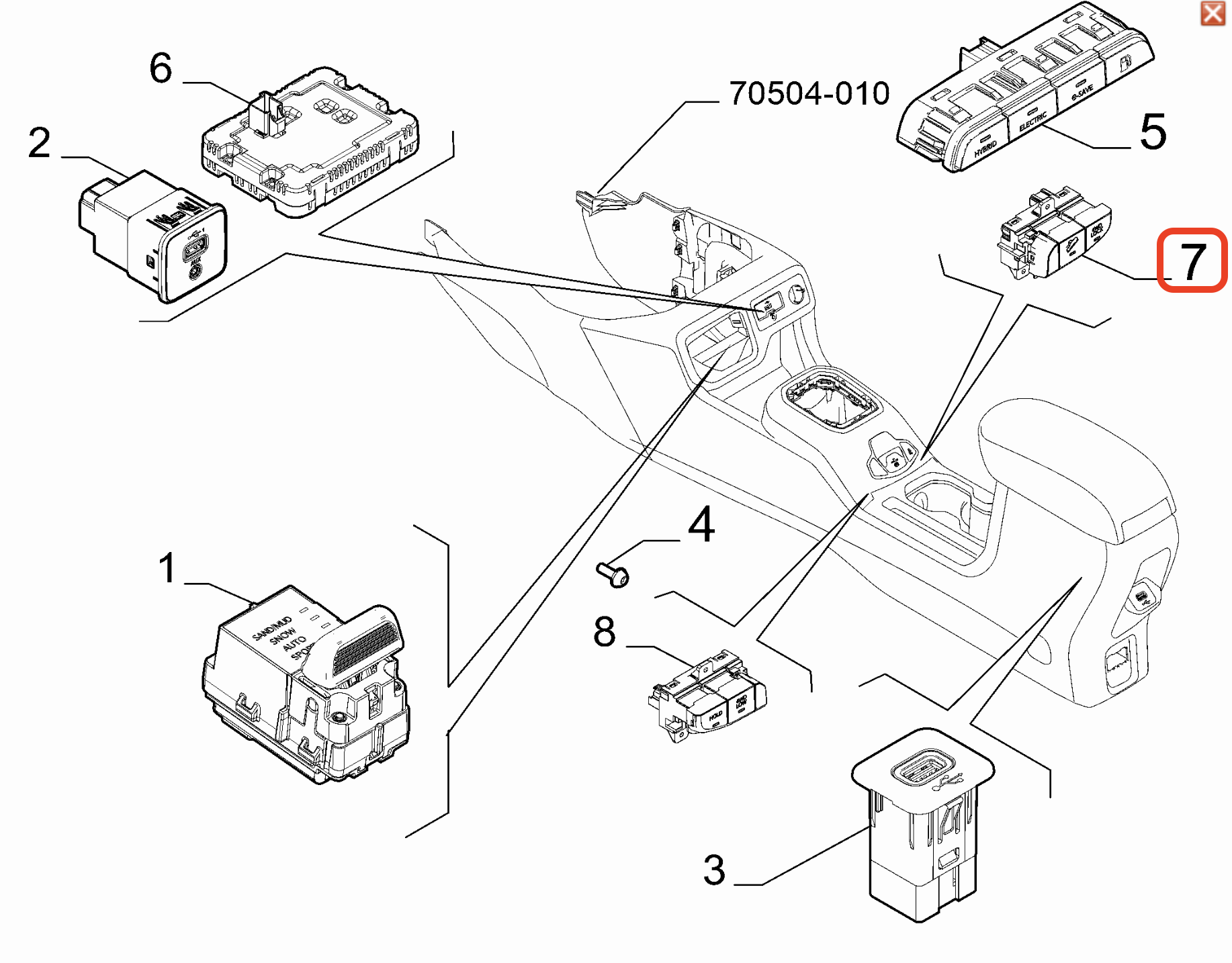 Jeep Compass Orta Consol Sağ Kapak MOPAR 735756047