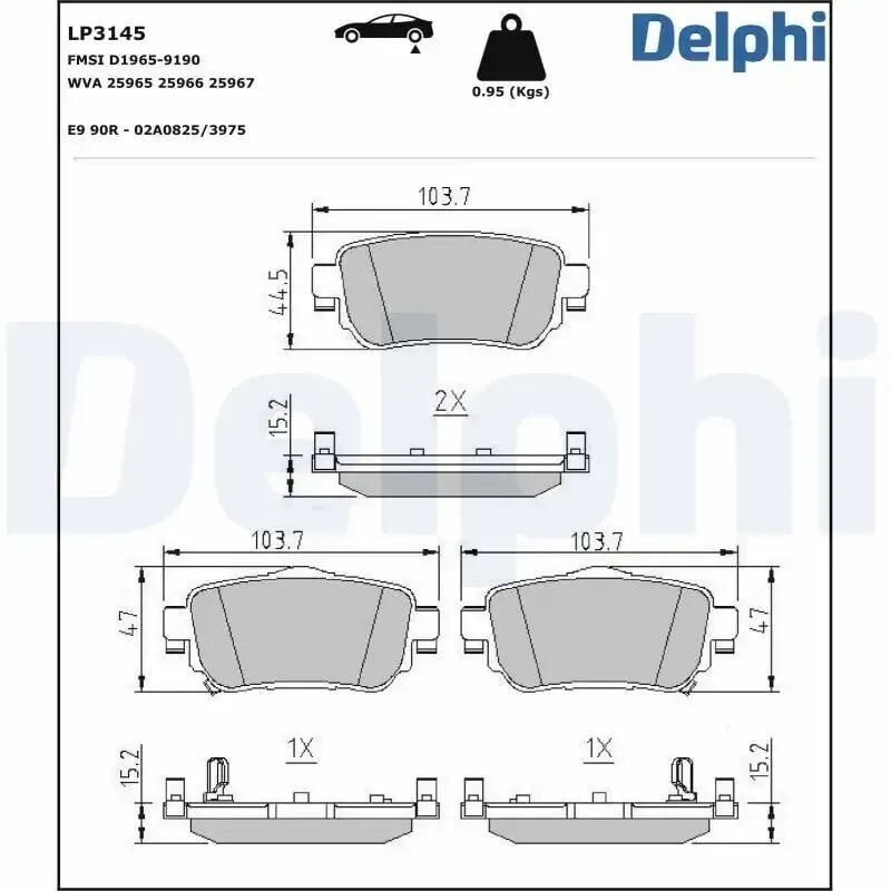 DELPHI LP3145 Arka Fren Balatası