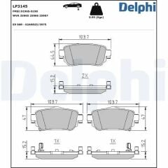 DELPHI LP3145 Arka Fren Balatası D4060-4EA0A