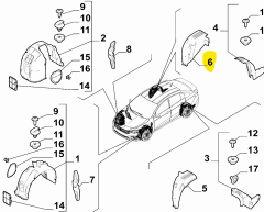 FIAT Egea Arka Sağ Çamurluk Davlumbazı 52112336