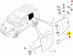 FIAT Fiorino Sağ Sürgülü Kapı Camı ( Açılır Tip ) 2016-2024 52122970