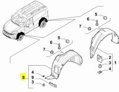 Fiat Doblo Sol Ön Çamurluk Davlumbazı OPAR 52128360