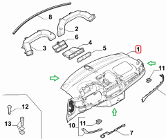 Fiat Egea Torpido Gövdesi ( Ekran Dışarıda Model ) 735675683 / 735637656