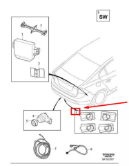 Volvo S60 Arka Tampon Park Yardımı Sensörü Braketi (Sağ) 30795033