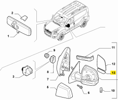OPAR 71765381 Doblo  Dış Dikiz Ayna Camı 95511545