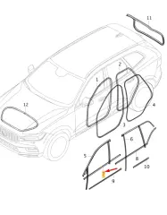 VOLVO 32229818 XC40 Ön Sol Kapı Cam Çerçevesi 31425996
