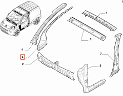 Fiat Fiorino Ön Sağ Cam Direk OPAR 1373224080 / 52121633