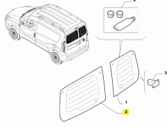 Fiat Doblo Sol Bagaj Camı Çift Kapı 2009-2015 51817932 / 51907751 / 51929831