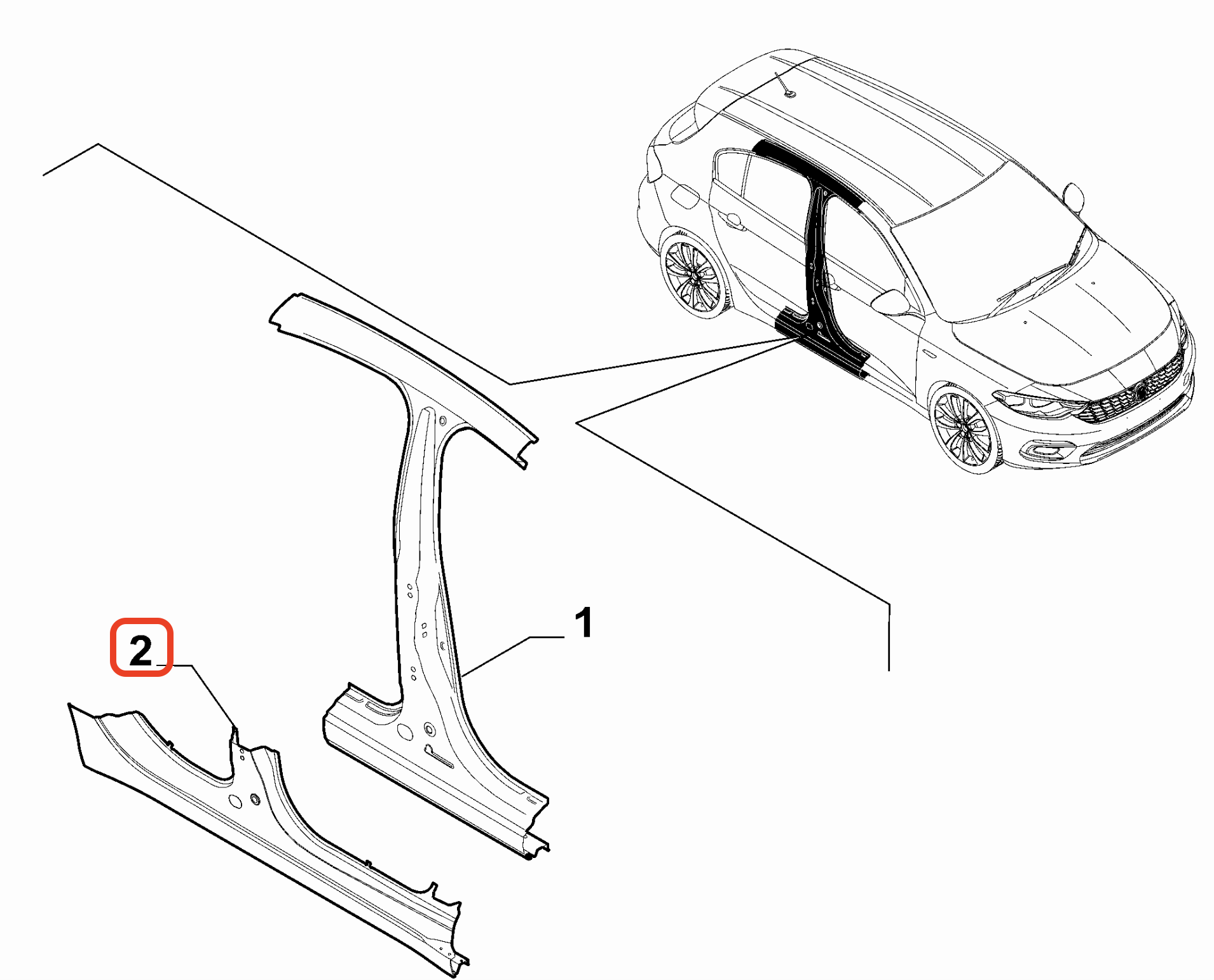 OPAR 52069691 Fiat Egea Orta Direk Alt Sacı