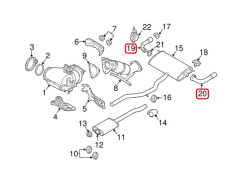 VOLVO S90 V90 Egzoz Ucu Arka Boru Takımı 31454731 ( 31432491 + 31432492 )