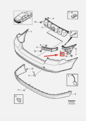 VOLVO S80 Sol Arka Tampon Kapak Braketi 30655122