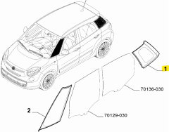 FIAT 500L Arka Sol Kelebek Camı 2012-2017 51883699
