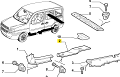 FIAT Doblo Ön Sol Arka Eşik Çıtası 735286712