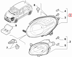 FIAT 500L Far Sağ 2017>2022 52089192 / 52057142