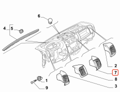 Ducato Ön Orta Kalorifer Izgarası Difuzörü 735786772