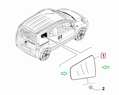 Fiorino Bipper Nemo Sağ Arka Kelebek Camı 1356681080