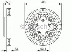 BOSCH 986479A49 FORD Custom  V363/V362 Ön Fren Disk BK21 1125 B1D