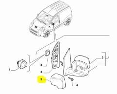 FIAT PEUGEOT CITROEN Sağ Dış Dikiz Ayna Kapağı 735480199