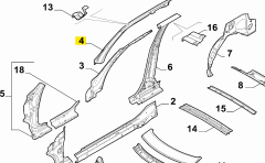 FIAT 500L Cam Çerçevesi / Travers 51882355