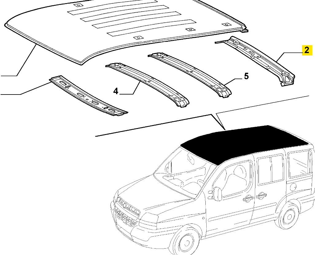 FIAT Doblo Tavan Sacı Traversi 2000-2005 51828435